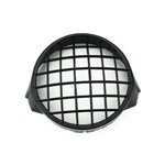 Griglia fanale anteriore per Vespa PX 1 serie, PE 200, in plastica, nera