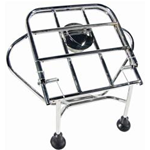 Portapacchi posteriore CUPPINI Vespa 50 n, l, r, 90, con porta ruota di scorta 9"/10" per cerchio chiuso - cromato