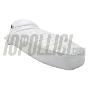 Sella SIP "Longtail" per Vespa GT, Super, TS, Sprint, anche su 160 GS, 180 SS, Rally sostituendo il serbatoio - BIANCA