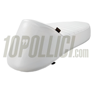 Sella SIP "Longtail" per Vespa GT, Super, TS, Sprint, anche su 160 GS, 180 SS, Rally sostituendo il serbatoio - BIANCA