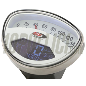 Speedometer rev counter SIP 2.0 for Vespa SS, 125 ET3 Primavera, GTR, Sprint Veloce, TS, Super, Rally, 14.000rpm, face: white