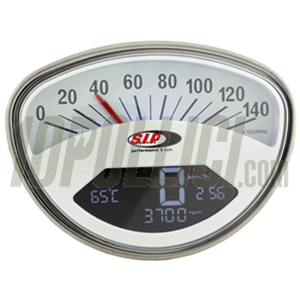 Speedometer rev counter SIP 2.0 for Vespa SS, 125 ET3 Primavera, GTR, Sprint Veloce, TS, Super, Rally, 14.000rpm, face: white
