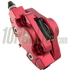 Brake caliper SIP 2 pistons Ø 31,5 mm, Vespa PX '98, MY, '11, kit GRIMECA - red anodized