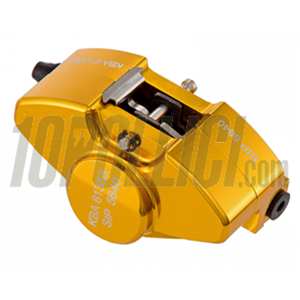 Brake caliper SIP 2 pistons Ø 31,5 mm, Vespa PX '98, MY, '11, kit GRIMECA - anodized gold