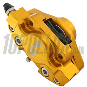 Brake caliper SIP 2 pistons Ø 31,5 mm, Vespa PX '98, MY, '11, kit GRIMECA - anodized gold