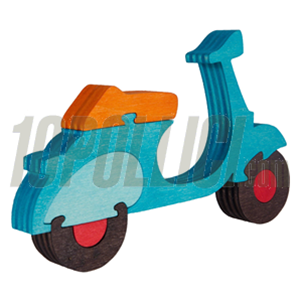 Puzzle "Vespa" in legno, l=200mm, h 122,0mm, 7 pezzi, fatto a mano in Italia