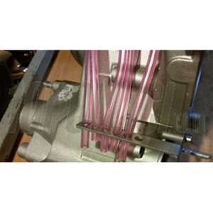 Holding Plate MRP overflow tubes, carburetor for Vespa VNA, VBA, TS, GT, Sprint, Super, 160 GS, 180 SS, Rally, PX, PE, Lusso, T5, Cosa, stainless steel, incl. tube (Ø 4mm/7mm)