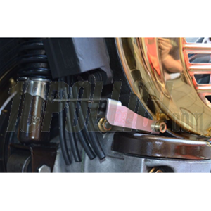 Holding Plate MRP overflow tubes, carburetor for Vespa VNA, VBA, TS, GT, Sprint, Super, 160 GS, 180 SS, Rally, PX, PE, Lusso, T5, Cosa, stainless steel, incl. tube (Ø 4mm/7mm)