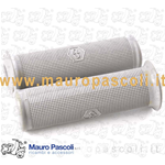 Manopole PASCOLI Vespa Ø 22 - grigie logo PIAGGIO esagonale
