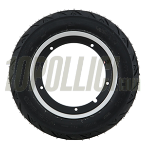 Tyre CONTINENTAL CONTITWIST 3.00-10" 50M TL on alloy wheel rim SIP black with polished edge 2.10-10 Tubeless