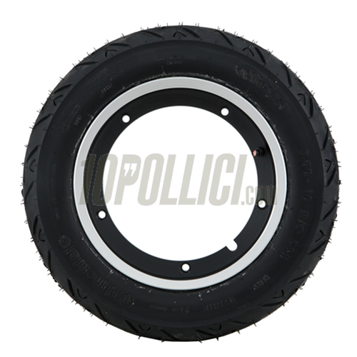 Tyre CONTINENTAL CONTITWIST 3.00-10" 50M TL on alloy wheel rim SIP black with polished edge 2.10-10 Tubeless