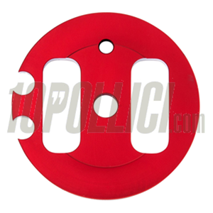 Gear pulley SIP Vespa 125 VNB3-6, 150 VB1, VBA, VBB, VGLA-B, T3-T4, GS VS2-5, 160 GS, Ø 44 mm, aluminium, CNC machined, red anodized