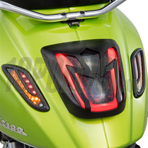 Grill indicator, rear, Vespa Primavera, Sprint 50-150ccm 2T/4T AC, plastic, matt black, adhesive coating