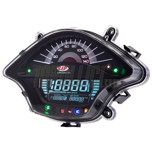 Speedometer Rev Counter SIP for Vespa Primavera, Sprint 50-150ccm 2T/4T AC - 140 (km/h/mph) / 14.000, faceplate black