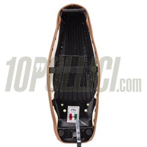 Sella SIP "Classic" per Vespa 50, Special - MARRONE RETRO' RAL 8024 con bordino bianco