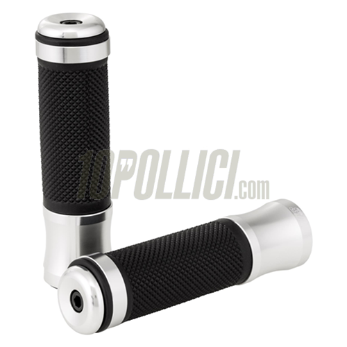 Manopole SIP Vespa PX, Arcobaleno, T5, '98, MY, in alluminio, argento anodizzato, Ø 24 mm, l 125 mm