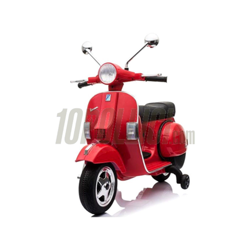 10Pollici - 18149 - Scooter per bambini Vespa PX, elettrico 12V, rosso,  incl. batteria e caricabatteria 