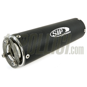 Silenziatore per espansioni SIP PERFORMANCE NG/2.0 e PM Tuning, l=270 mm, Ø=77 mm, Øi=25 mm, alluminio, nero opaco