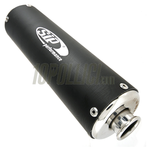 Silenziatore per espansioni SIP PERFORMANCE NG/2.0 e PM Tuning, l=270 mm, Ø=77 mm, Øi=25 mm, alluminio, nero opaco