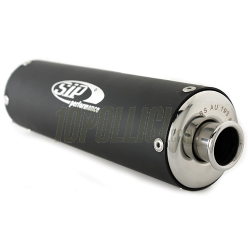 Silenziatore per espansioni SIP PERFORMANCE NG/2.0 e PM Tuning, l=270 mm, Ø=77 mm, Øi=25 mm, alluminio, nero opaco