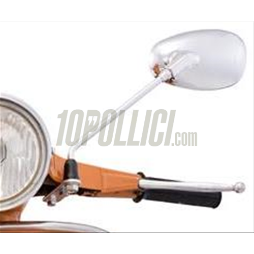 Mirror chrome, 150x90 mm, plastic casing, stem length 220mm, thread: M10, with e-mark, with mirror holder - Left / Right