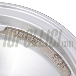 Alloy wheel rim SIP aluminium polished 2.15-10 Vespa 50 S, N, L, R, SR, Sprinter, 90, Tubeless