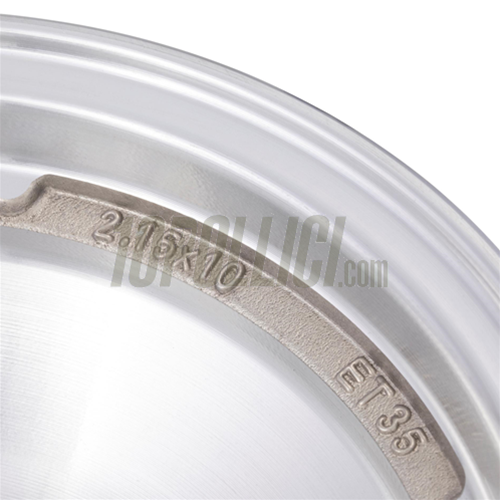 Alloy wheel rim SIP aluminium polished 2.15-10 Vespa 50 S, N, L, R, SR, Sprinter, 90, Tubeless