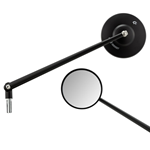 Mirror SIP PORDOI, round, Ø 100 mm, aluminium CNC, black anodized, stem lenght 270mm, for Vespa PK 50-125 XL, PX 125-200E Lusso, `98, MY, `11, right or left