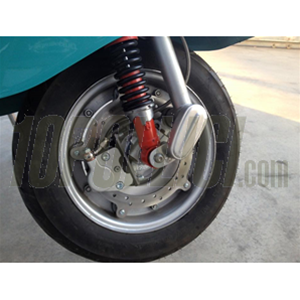 Disc brake CRIMAZ 2.0, front, Vespa 50, 125 Primavera, ET3 with CNC suspension arm - grey brake caliper 