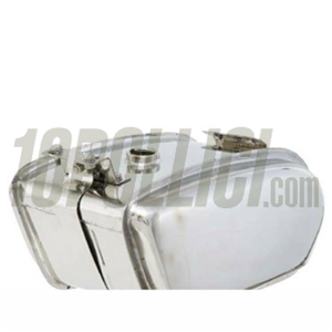 Tank XXL 18 liter for Lambretta 125 LI, Special, GP, DL, 150 LI, Special, SX, GP, 175 TV (2°-3°), 200 TV, SX, GP, DL, stainless steel polished