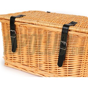 Wicker basket with lid for luggage rack, 47x31x25cm, natural