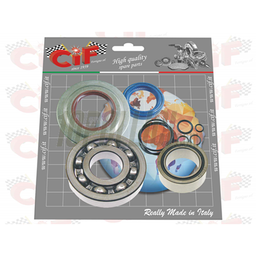 Kit 2 cuscinetti e 2 paraoli CIF VITON  Albero motore Vespa PX 125, 150, 200