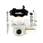Front brake radial caliper 4 cylinders PINASCO with support - black/silver