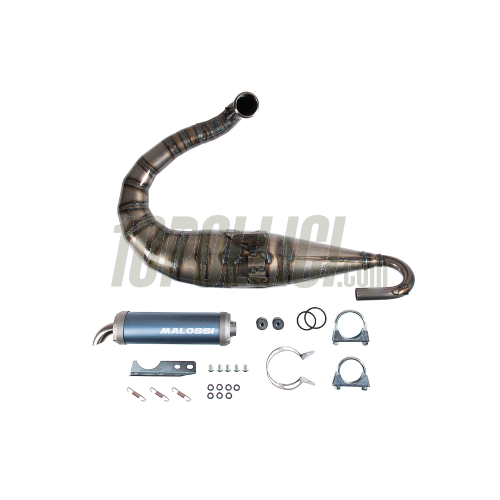Racing exhaust MALOSSI MHR Vespa PX125, 150, Nitro blue anodized alloy silencer