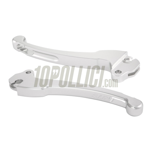 Sport lever set SIP Vespa all models with front drum brake - aluminium, CNC, anodised silver - 2 pieces