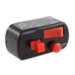 Light switch Vespa 50, 90, 125 ET3 Primavera, VNA, VBA, TS, Rally, for electronic ignitions - matt black, red buttons