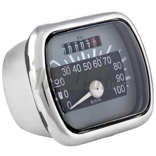 Speedometer Vespa 125 V30-33, VM, VN, ACMA, 150 VL, grey/black - 100 km/h