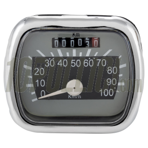 Speedometer Vespa 125 V30-33, VM, VN, ACMA, 150 VL, grey/black - 100 km/h