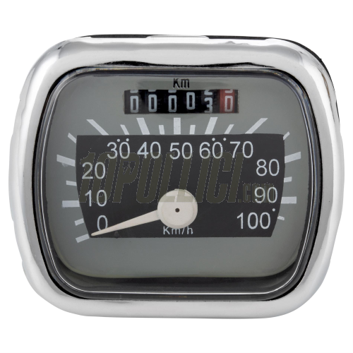 Speedometer Vespa 125 V30-33, VM, VN, ACMA, 150 VL, grey/black - 100 km/h