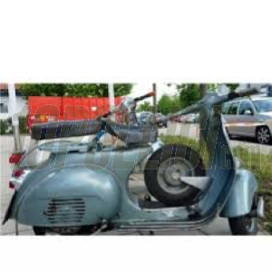Spare Wheel Holder, behind legshields, for Vespa VBA, VBB, VNA, VNB, Super - 8" rim closed or open