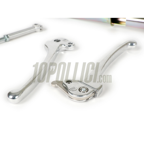 Kit pompa freno MOTORINO DIAVOLO con leva e tubo comando acceleratore per Vespa PX, PE - cromato