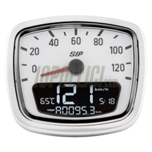Speedometer rev counter SIP 2.0 for Vespa V30-33, VM, VN, ACMA, VL - 120 kmh/mph, 12.000rpm, face: white