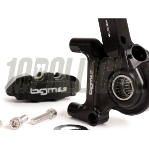 Brake caliper BGM PRO radial 4 pistons and bracket Ø 20 mm set, Vespa PX '98, MY, '11, kit GRIMECA NT - black