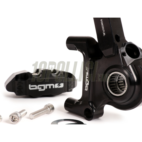 Brake caliper BGM PRO radial 4 pistons and bracket Ø 20 mm set, Vespa PX '98, MY, '11, kit GRIMECA NT - black