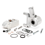 Brake caliper BGM PRO radial 4 pistons and bracket Ø 20 mm set, Vespa PX '98, MY, '11, kit GRIMECA NT - silver