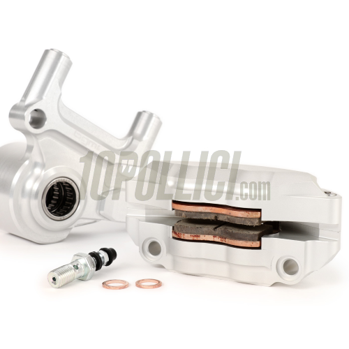Kit pinza freno radiale BGM PRO 4 pistoncini e supporto Ø 20 mm, Vespa PX '98, MY, '11, kit GRIMECA NT - argento