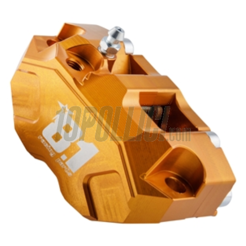Brake caliper OTTOPUNTOUNO Hurricane 4 pistons, 84mm hole to hole - CNC aluminum, anodised orange