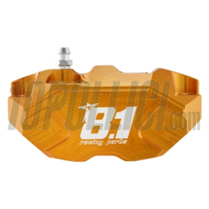 Brake caliper OTTOPUNTOUNO Hurricane 4 pistons, 84mm hole to hole - CNC aluminum, anodised orange