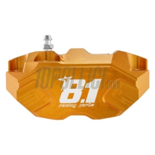 Brake caliper OTTOPUNTOUNO Hurricane 4 pistons, 84mm hole to hole - CNC aluminum, anodised orange