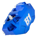 Brake caliper OTTOPUNTOUNO Hurricane 4 pistons, 84mm hole to hole - CNC aluminum, anodised blue